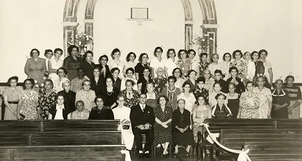 Sociedade de Mulheres em 1952, no cinquentenário da igreja
